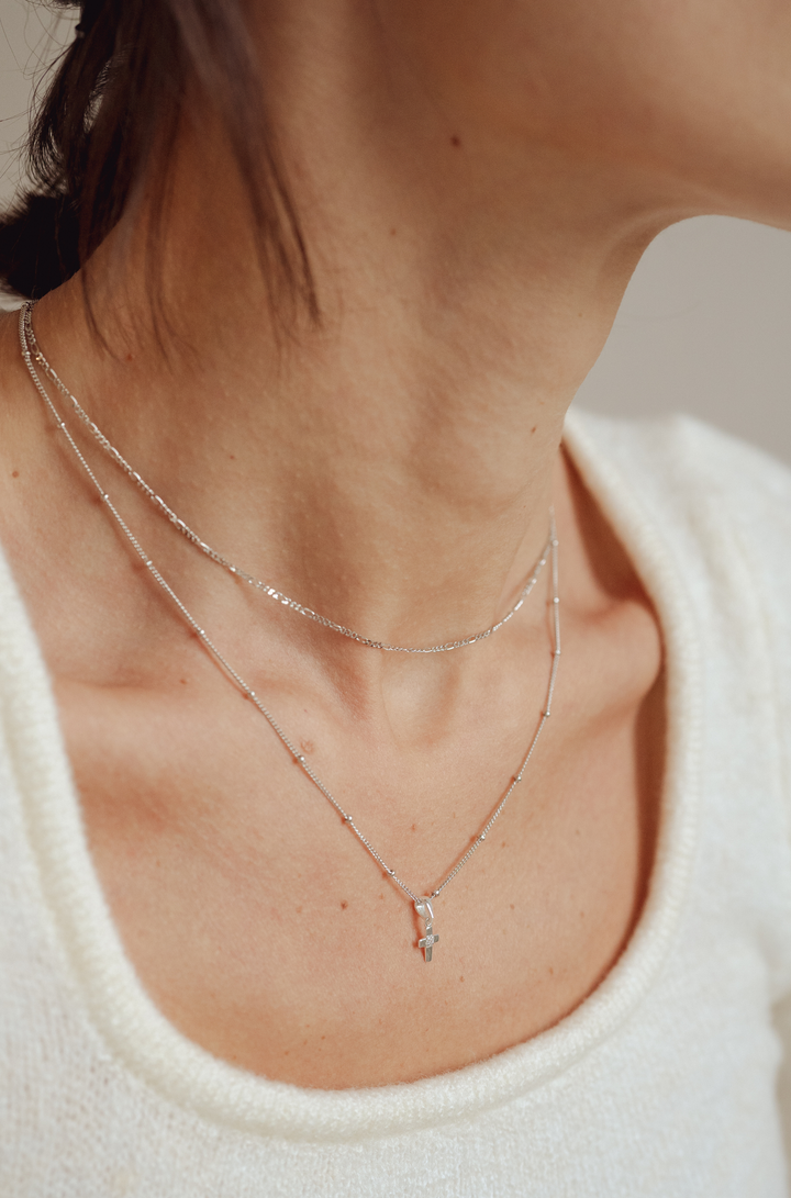 SATELLITE Sterling Silver Beaded Chain - Minimalist Lab