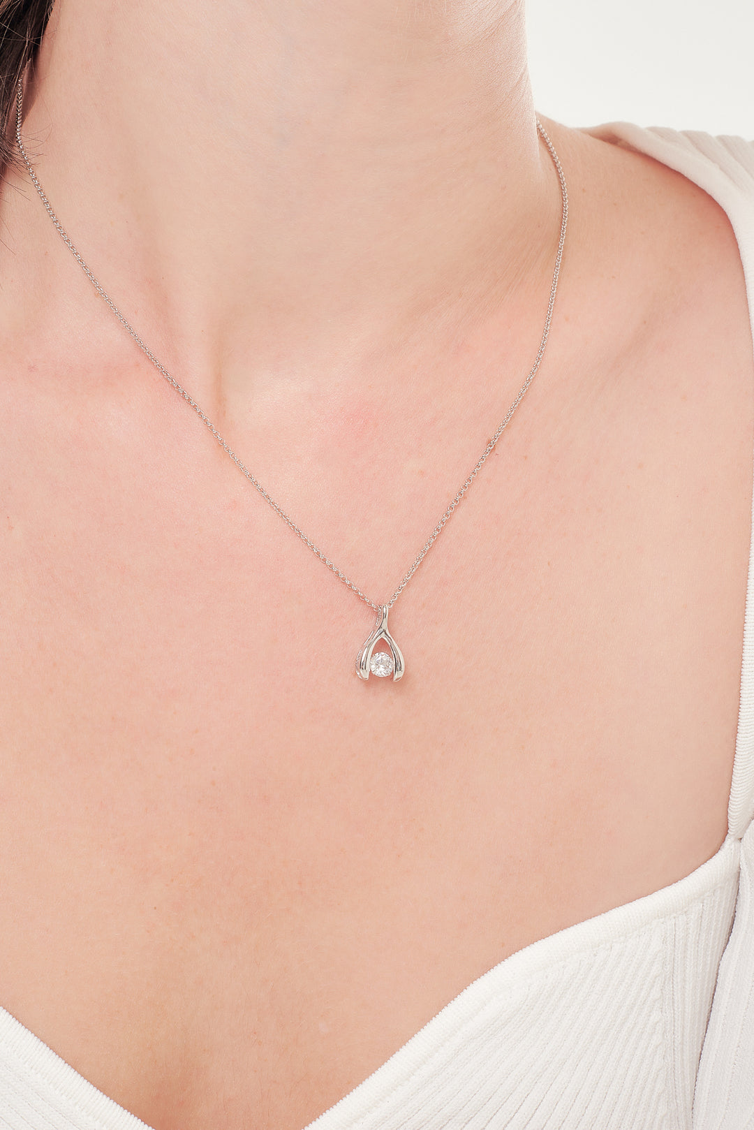 DAKOTA Dancing Diamond Wishbone Necklace