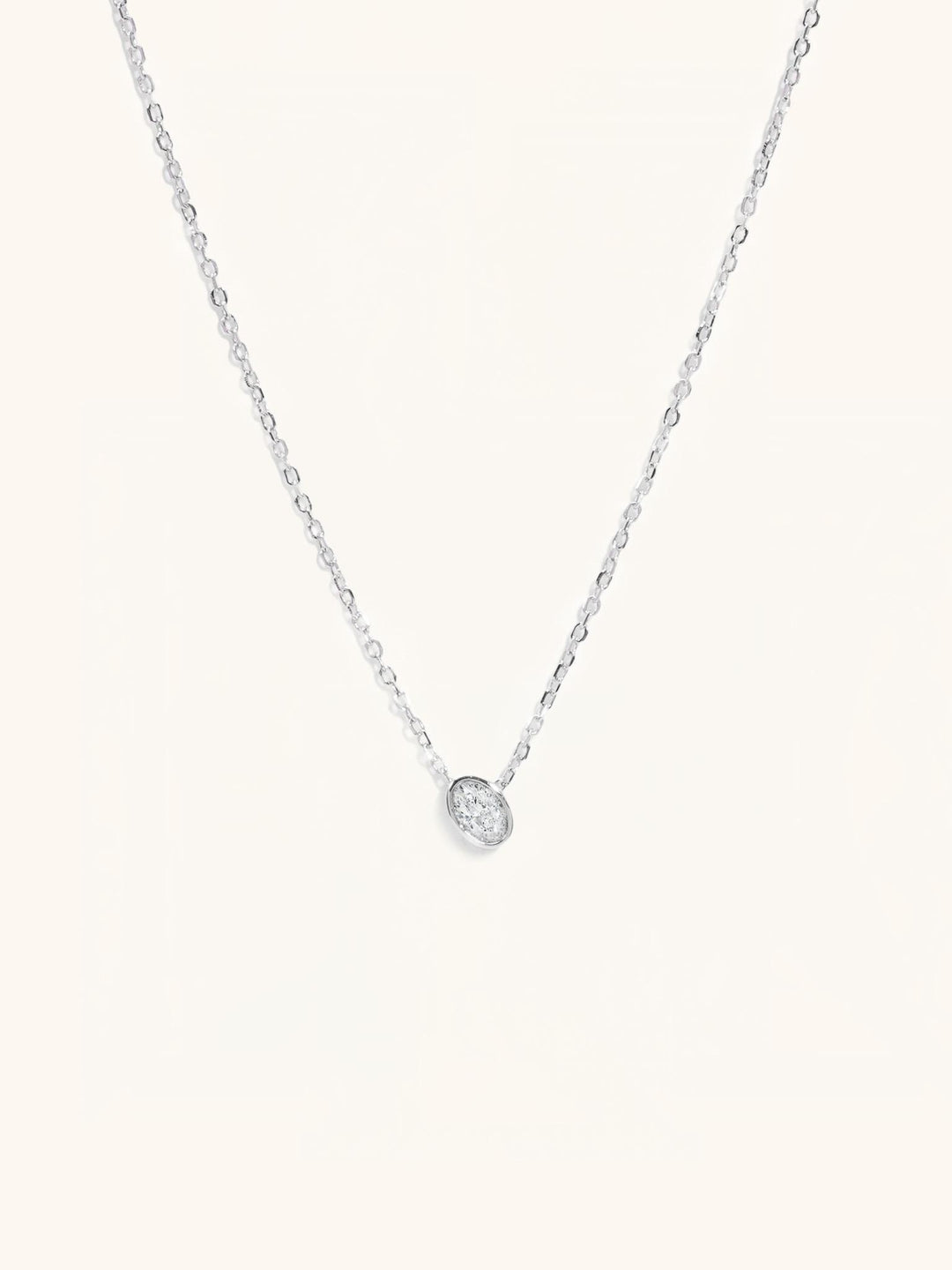 Diamond Birthstone Sterling Silver Necklace