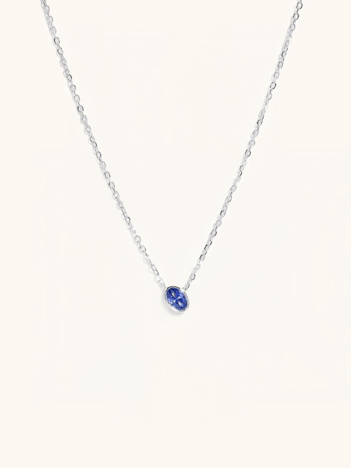 Sapphire Birthstone Sterling Silver Necklace