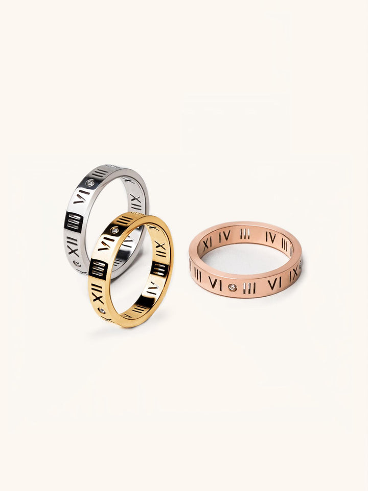 Timeless Roman Numerals Diamond Ring