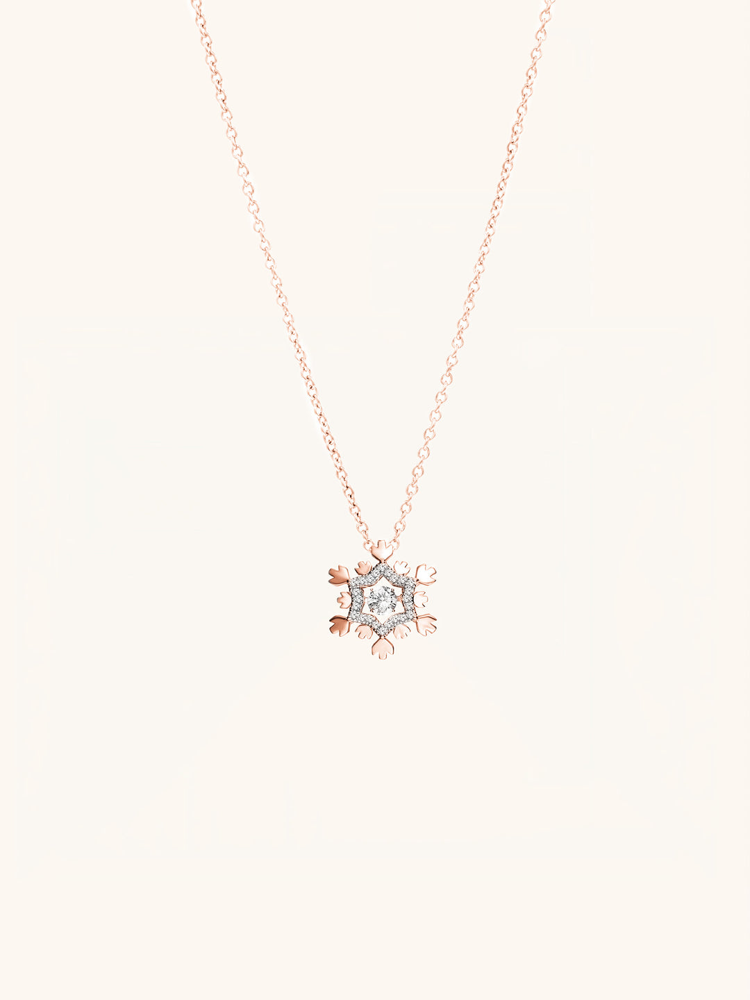 ANNALISE Dancing Diamond Snowflake Sterling Silver Necklace - Minimalist Lab