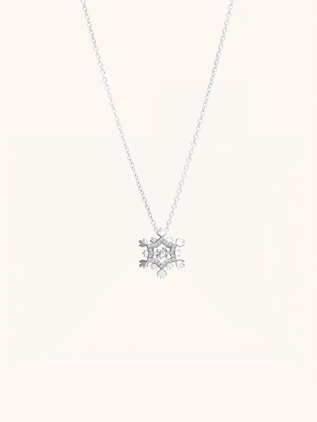 ANNALISE Dancing Diamond Snowflake Sterling Silver Necklace