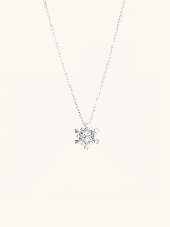 ANNALISE Dancing Diamond Snowflake Sterling Silver Necklace