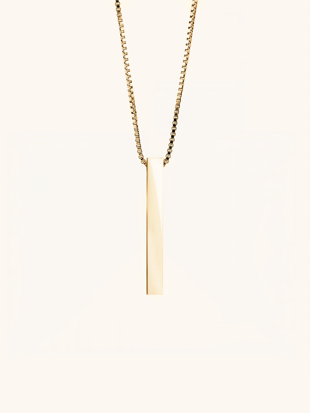 Bar Box Chain Engravable Pendant Necklace