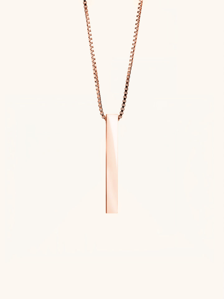 Bar Box Chain Engravable Pendant Necklace - Minimalist Lab