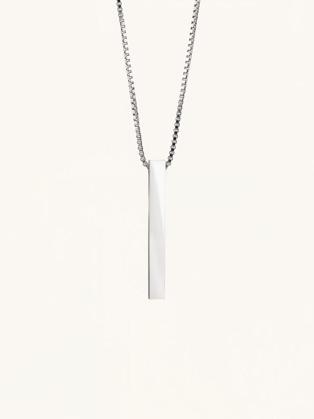 Bar Box Chain Engravable Pendant Necklace - Minimalist Lab