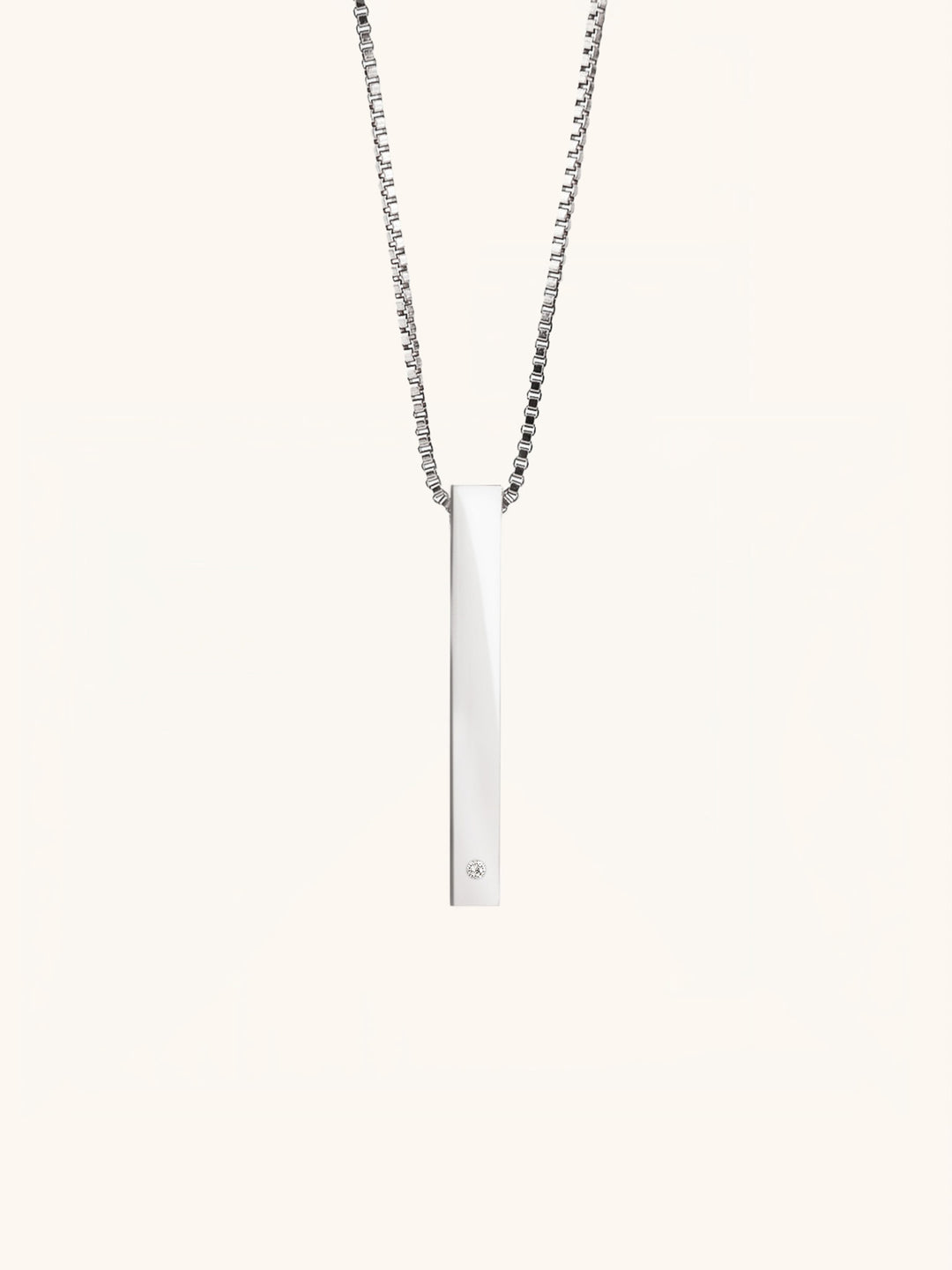 Bar Box Chain Engravable Pendant Necklace - Minimalist Lab