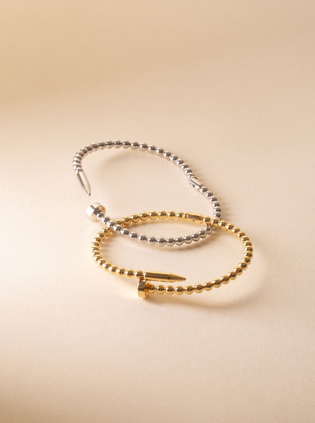 Resilience Beaded Nail Bangle - Minimalist Lab