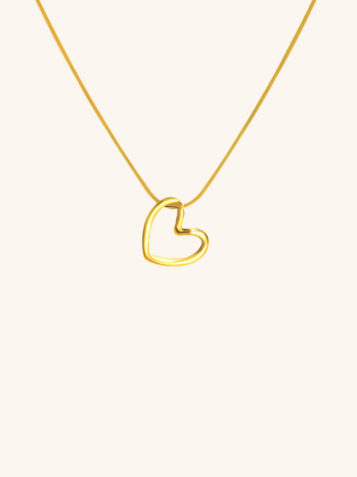 Hollow Heart Snake Chain Necklace