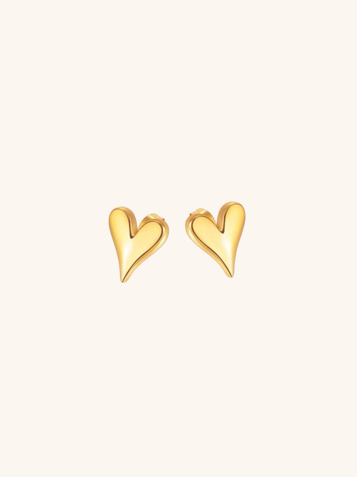 Slim Heart Stud Earrings