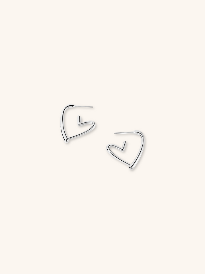 Flowy Heart Hoop Earrings