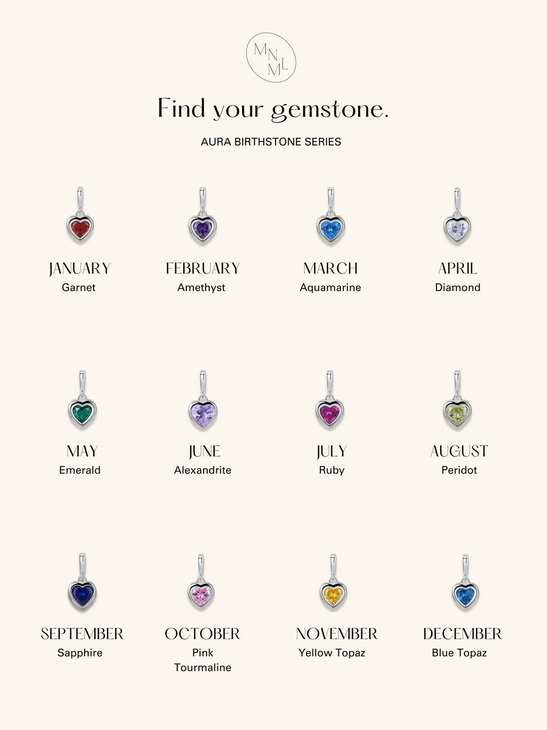 AURA Birthstone Sterling Silver Necklace