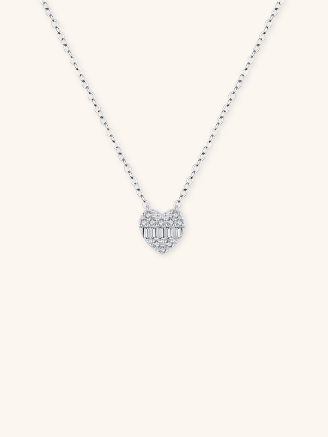 ADDISON Diamond Heart Sterling Silver Necklace