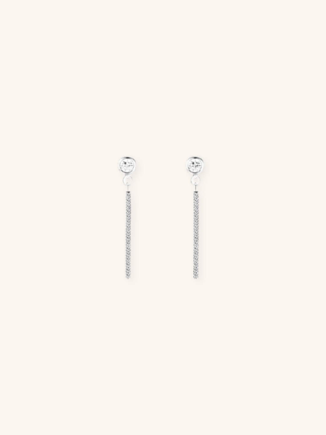 CAMERON Diamond Drop Sterling Silver Earrings