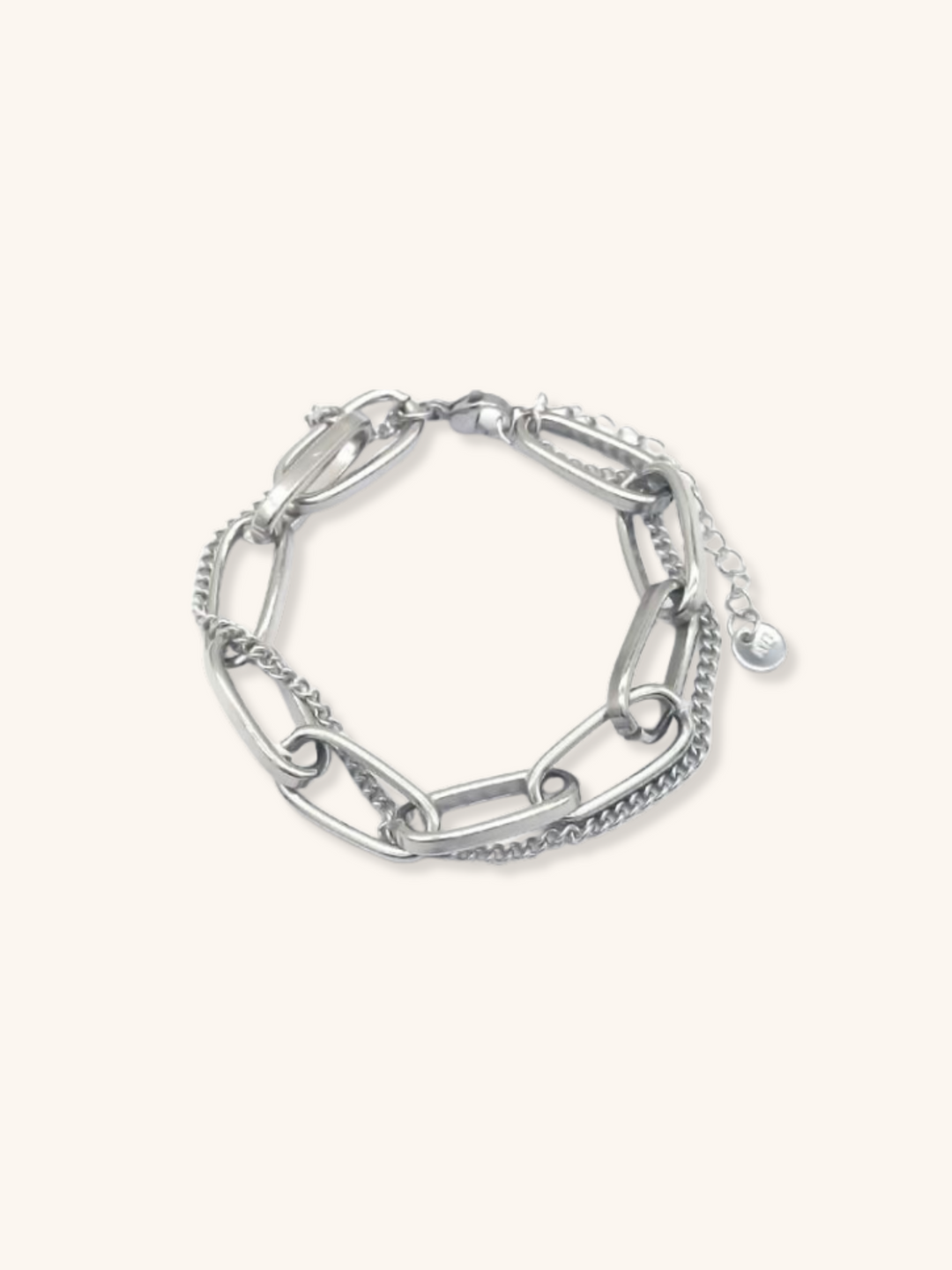 Double Layered Paperclip Link Chain Bracelet