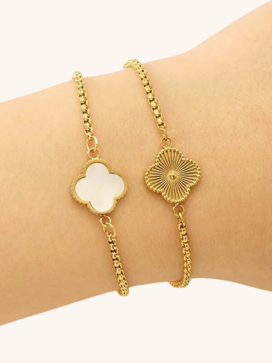 Golden Clover Duo Adjustable Bracelet