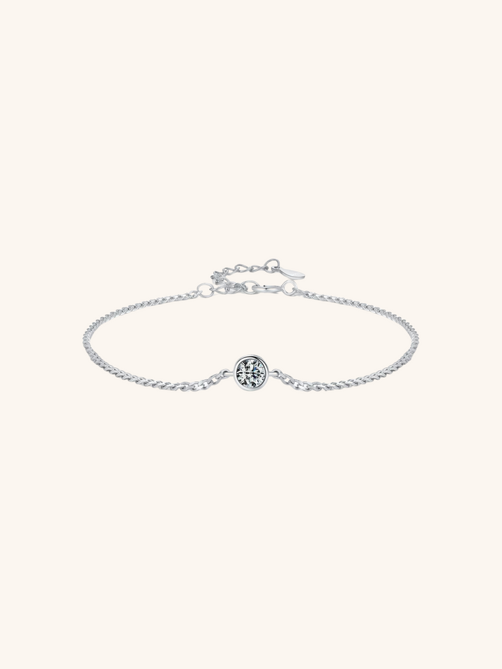 JULES Moissanite Solitaire Sterling Silver Bracelet