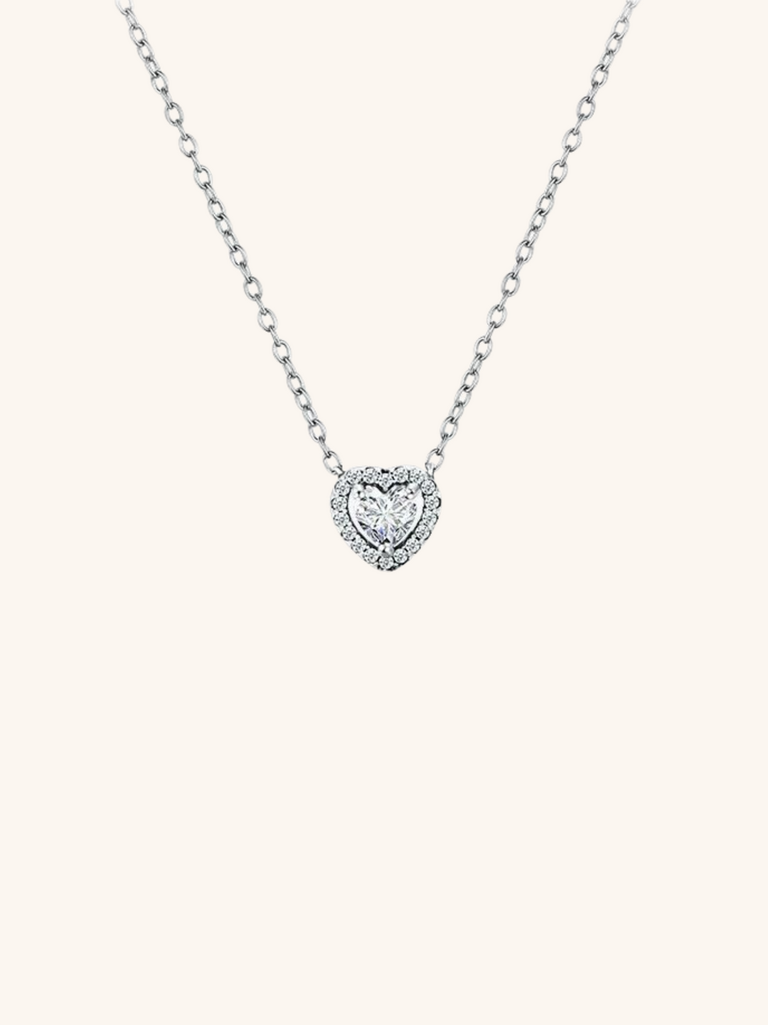 EMERY Heart Pavé Sterling Silver Necklace