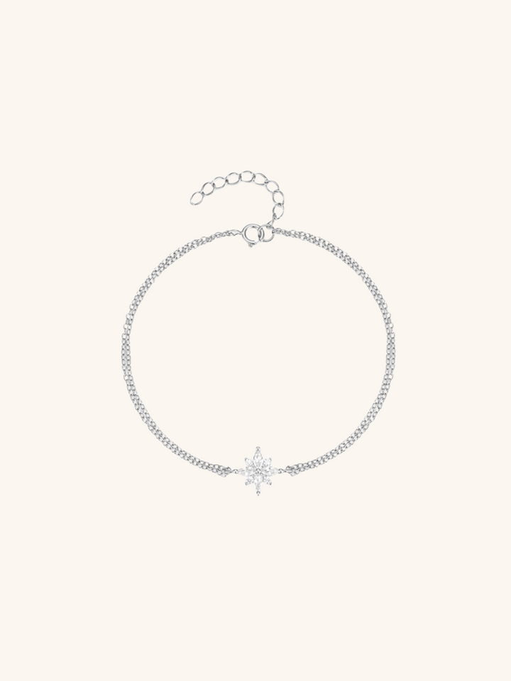 GLACE Diamond Snowflake Sterling Silver Bracelet