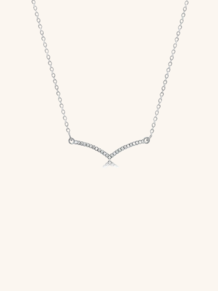 VALENCIA Diamond Bar Sterling Silver Necklace