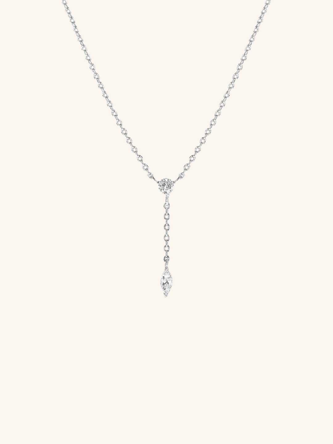 RILEY Diamond Lariat Sterling Silver Necklace