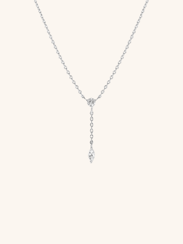 RILEY Diamond Lariat Sterling Silver Necklace