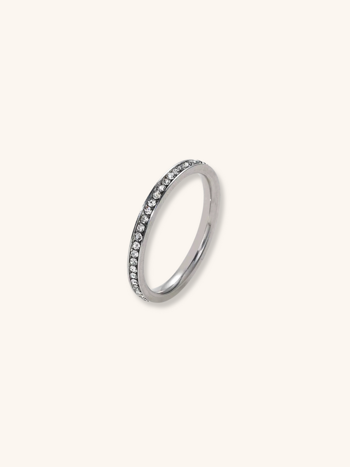 Pave Diamond Stainless Steel Ring