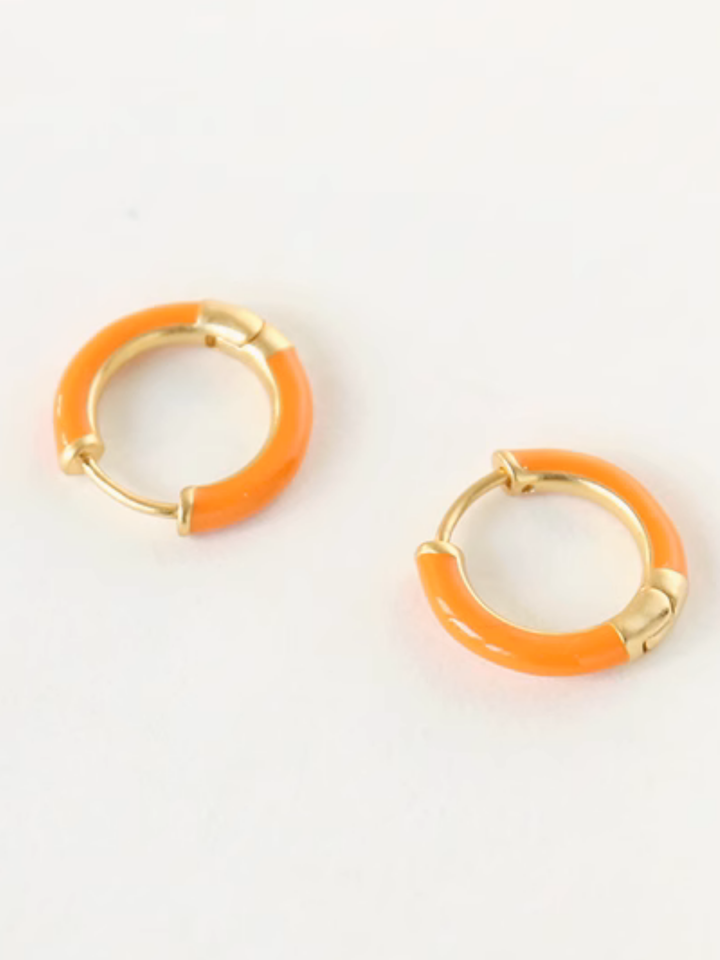 Enamel Hoop Earrings