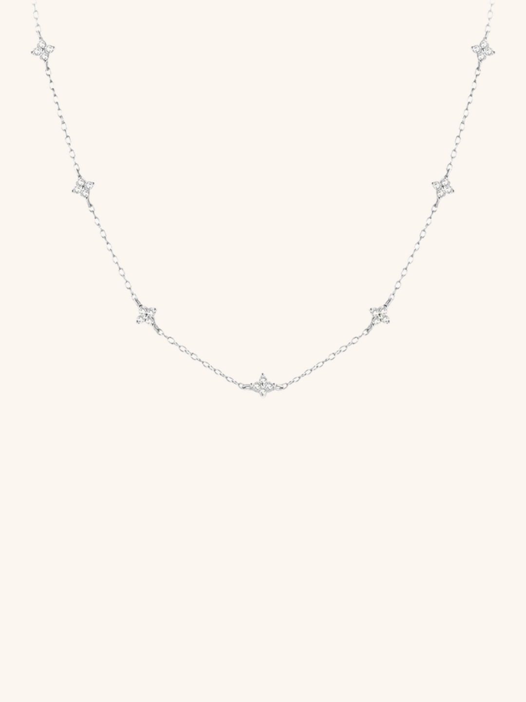 LAUREL Floral Diamonds Sterling Silver Necklace