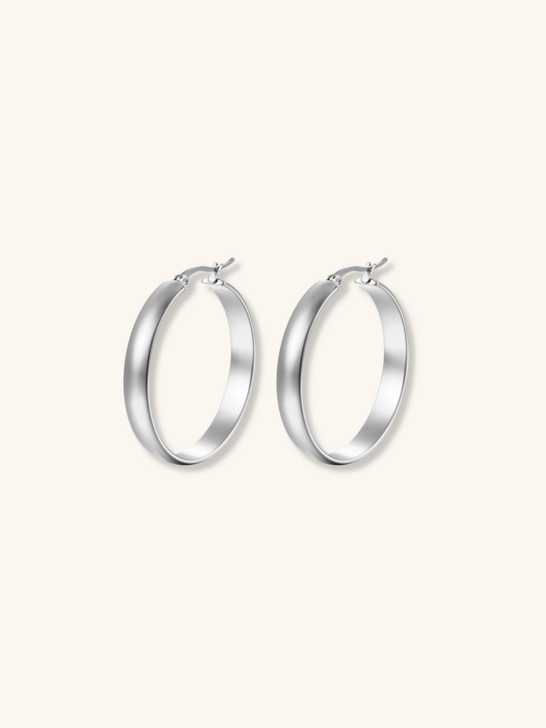 Round Thick Hoop Earrings