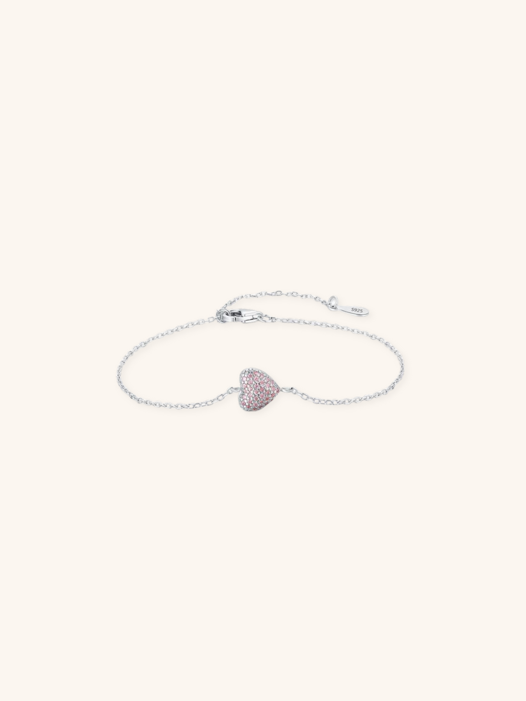 AIKO Pink Heart Sterling Silver Bracelet