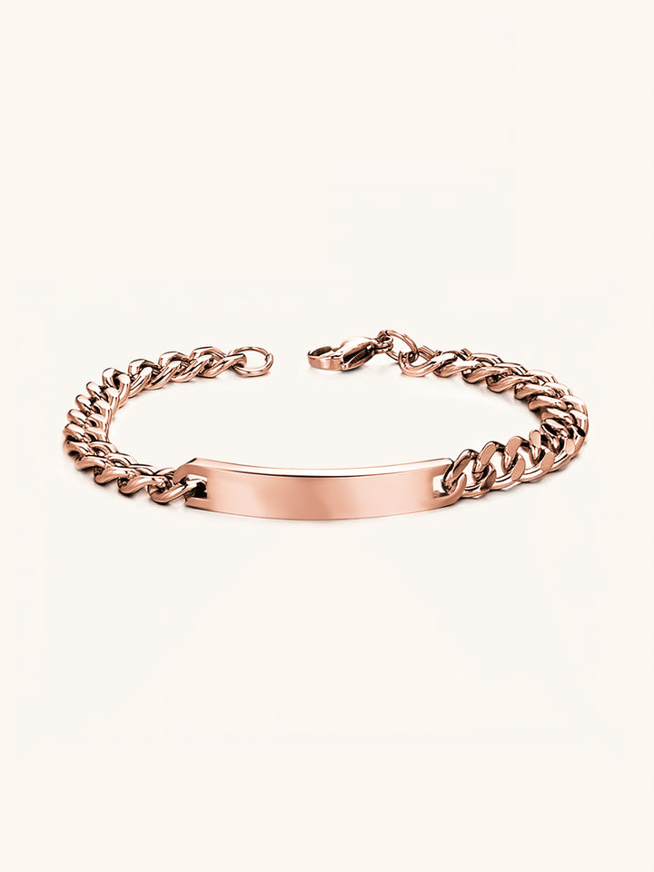 Curb Chain Engravable Plate Bracelet