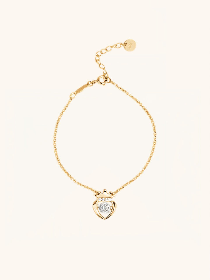 DELILAH Dancing Diamond Heart Crown Bracelet - Minimalist Lab