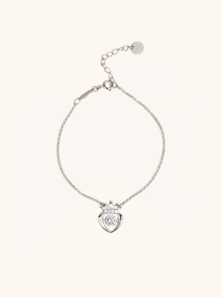 DELILAH Dancing Diamond Heart Crown Bracelet - Minimalist Lab