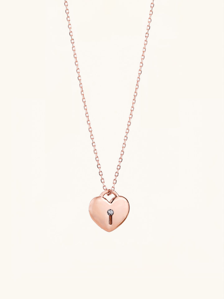 DAVINA Baby Heart Lock Sterling Silver Necklace