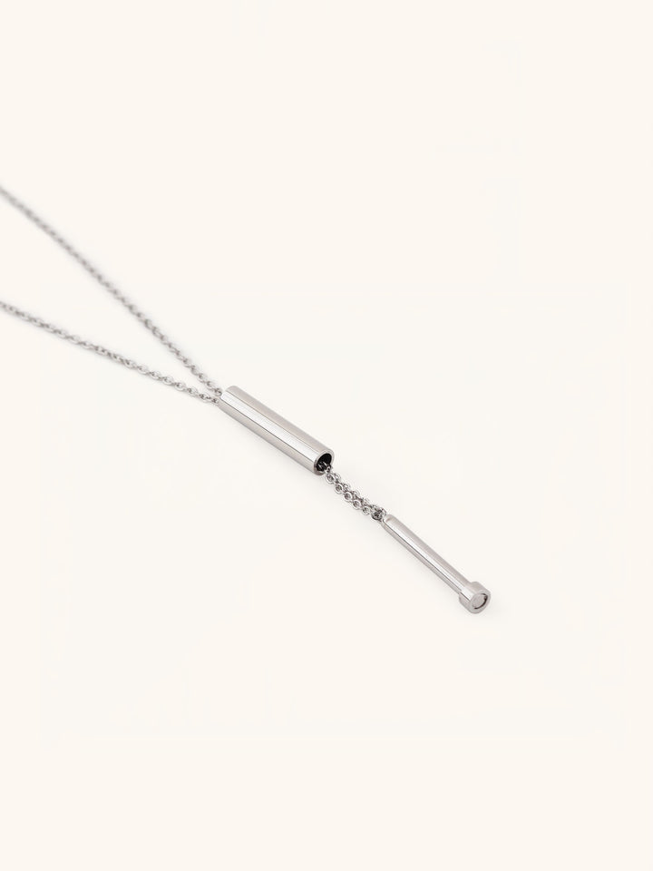 Round Cylinder Bar Engravable Necklace - Minimalist Lab