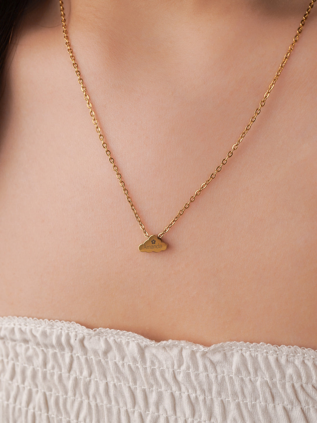 Mini Cloud Engravable Necklace - Minimalist Lab