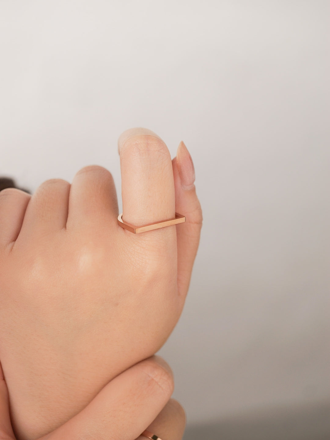 Minimalist D-Shaped Ring