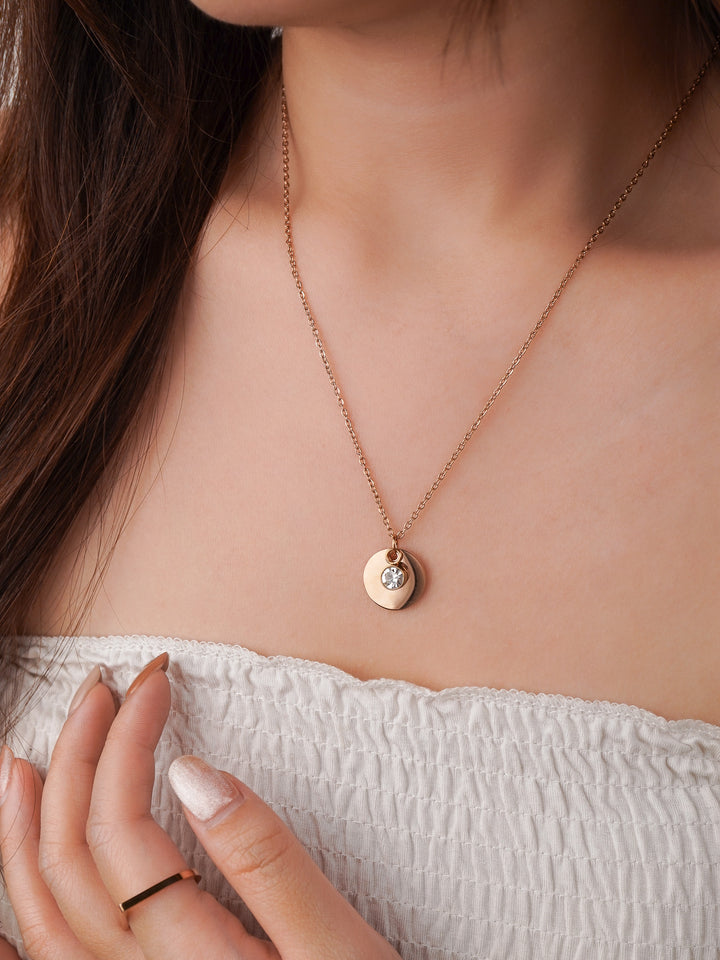 Round Pendant Engravable Necklace