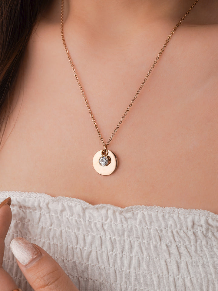 Round Pendant Engravable Necklace