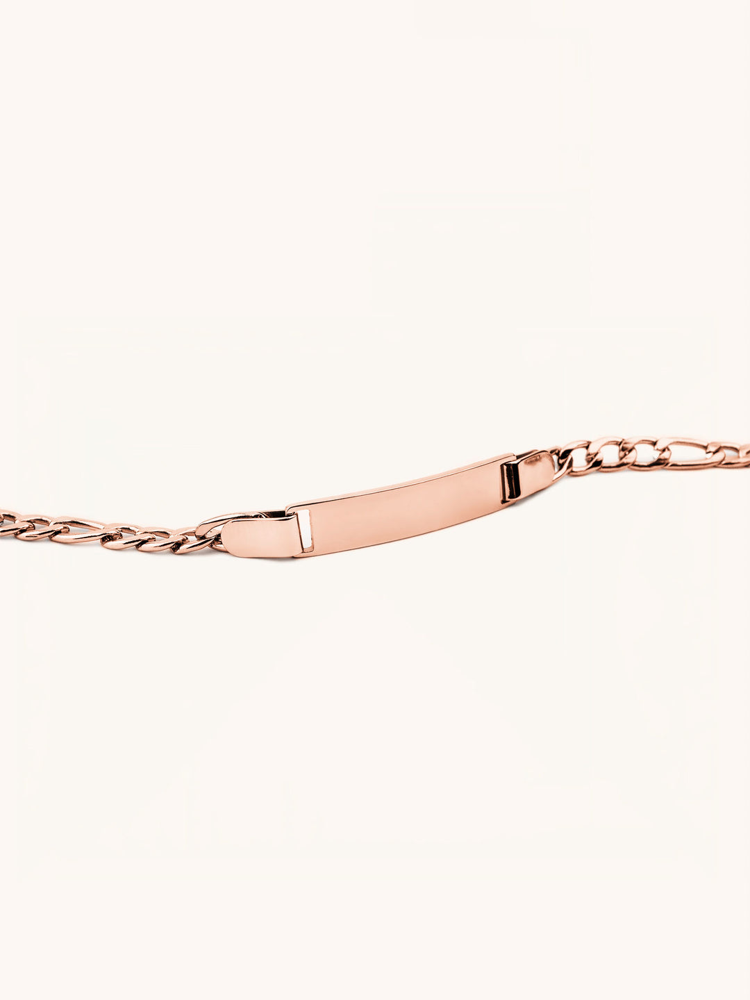 Figaro Chain Engravable Plate Bracelet