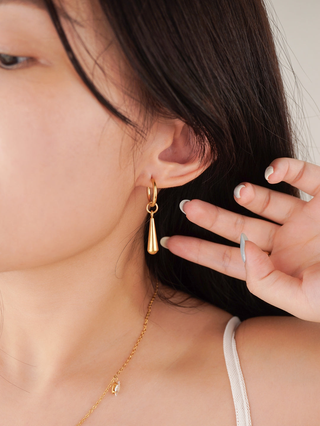 Dangling Droplet Hoop Earrings