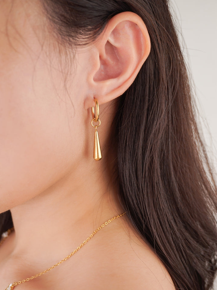 Dangling Droplet Hoop Earrings