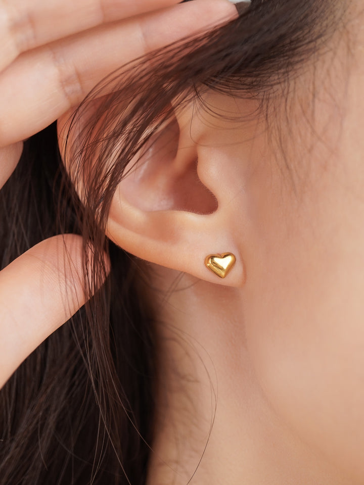 Heart Stud Earrings Stainless Steel - Minimalist Lab