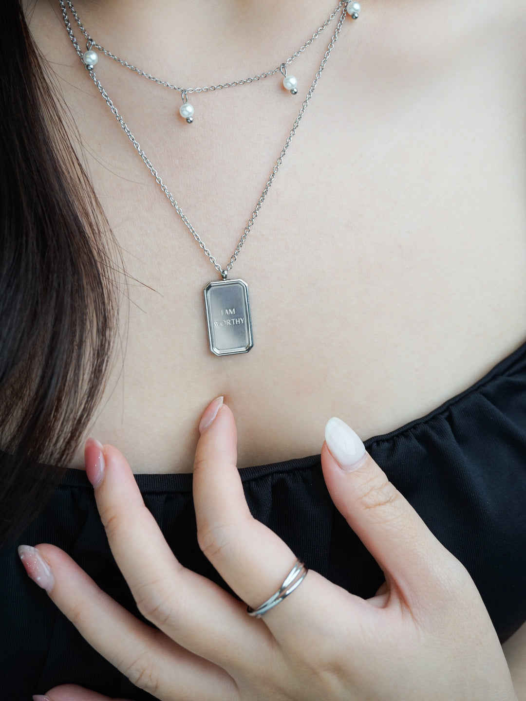 Affirmation Plate Engravable Necklace