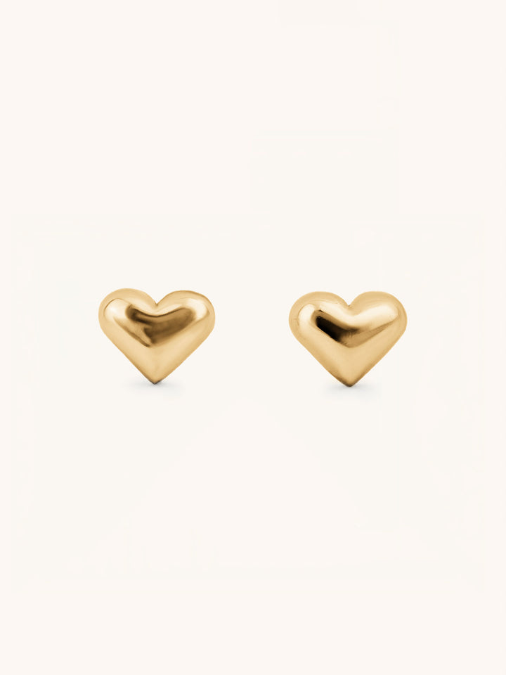 Heart Stud Earrings Stainless Steel