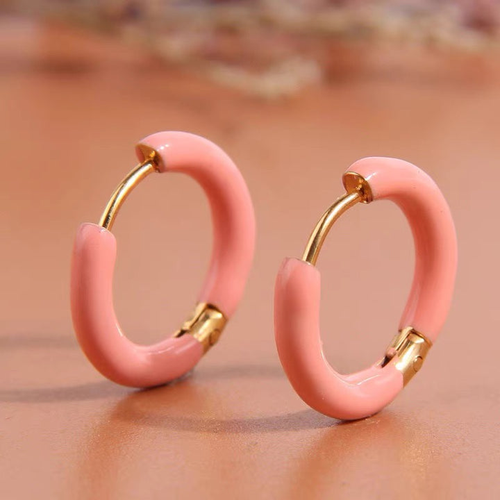 Enamel Hoop Earrings