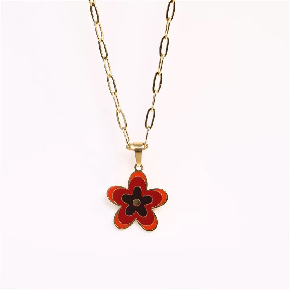 Blossom Flower Paperclip Chain Necklace