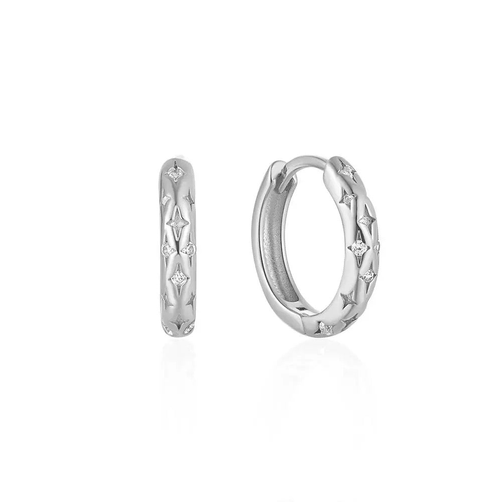 CLEO Starlight Sterling Silver Ear Hoops